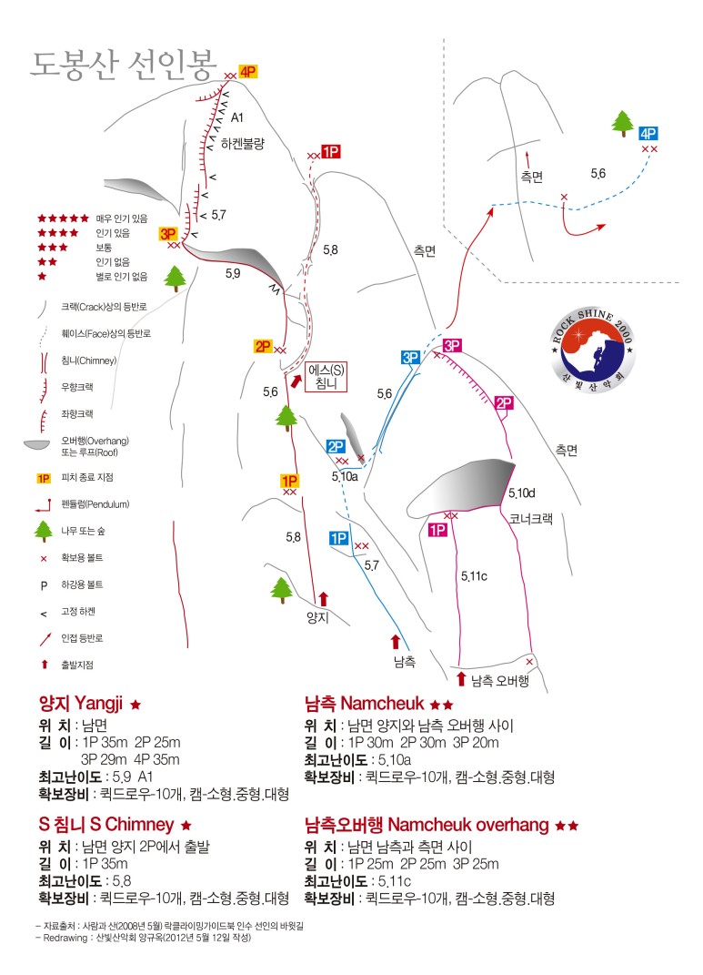선인봉 양지길 개념도